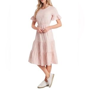 New Ditsy Floral Ruffled Dress by CECE in Baby Pink